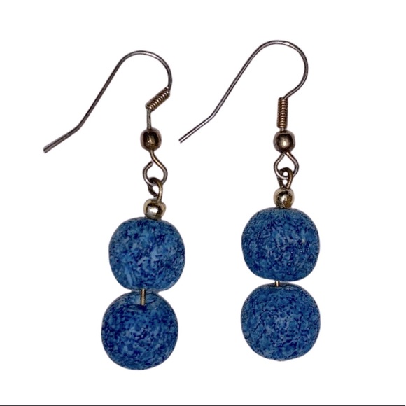 $3 Earrings Blue Porous Lava Rock Essential Oil Aromatherapy Hang Dangle Fashion - Picture 7 of 8